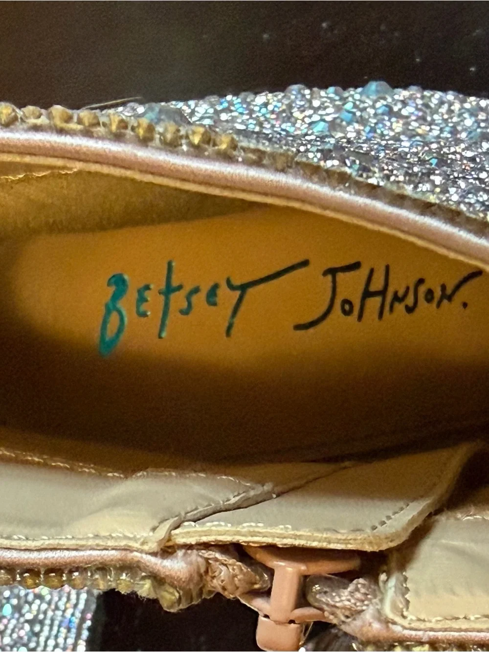 Betsey Johnson Silver Crystal Embellished Ankle Boots Size 9.5 NEW